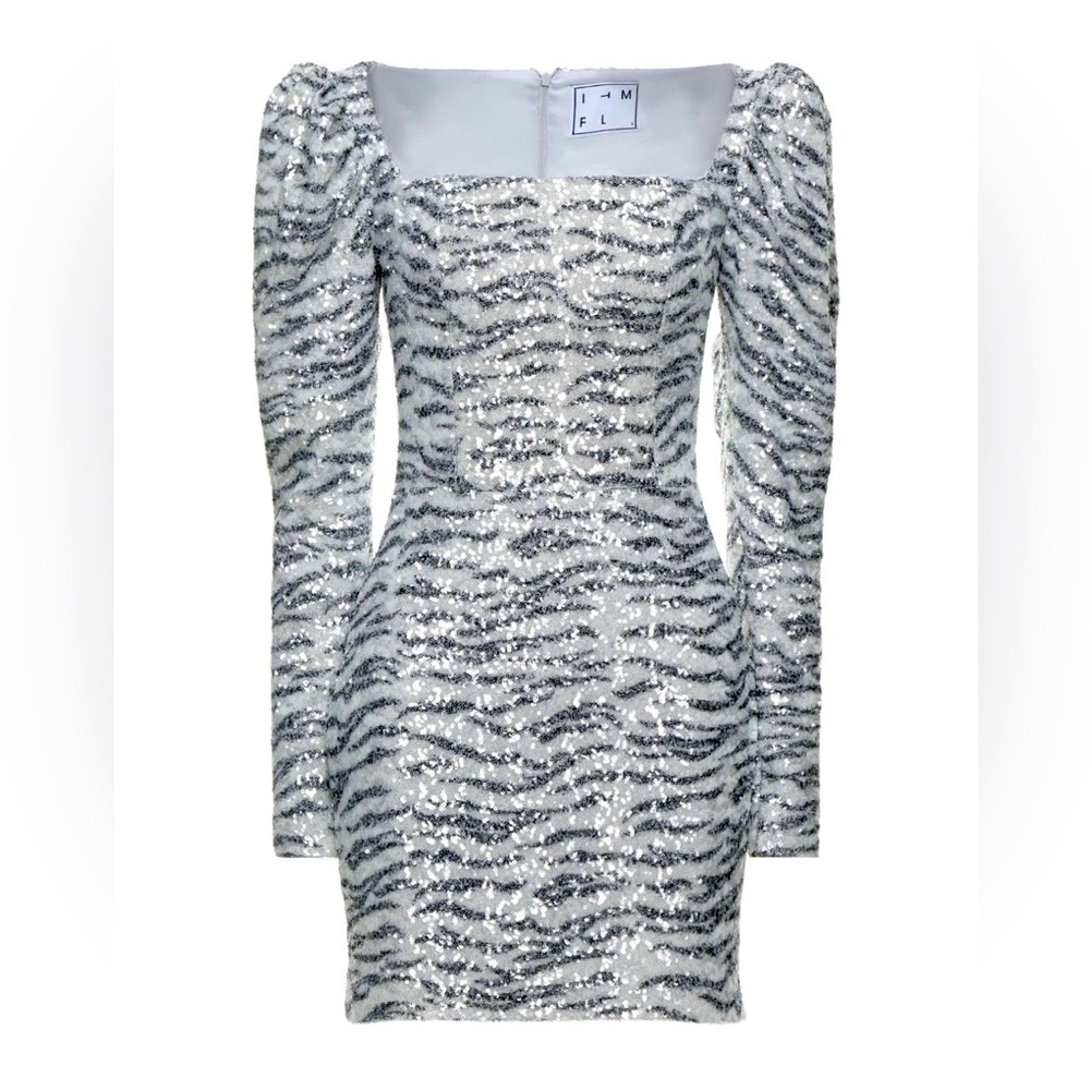 In The Mood For Love Leonardo Dress-Silver/ Zebra
